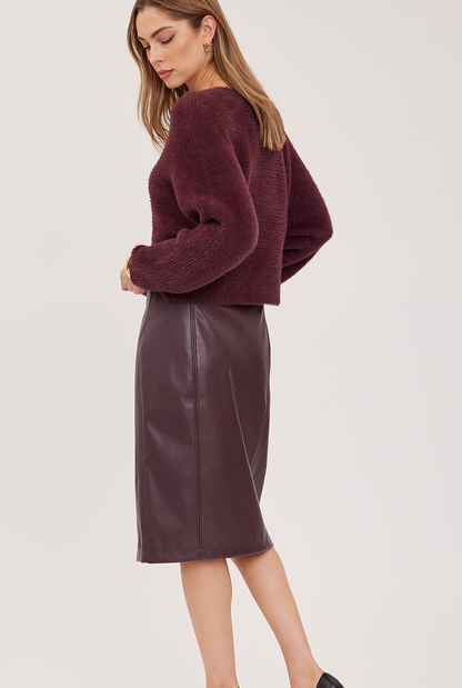 Gentle Fawn Lydia Faux Leather Midi Skirt