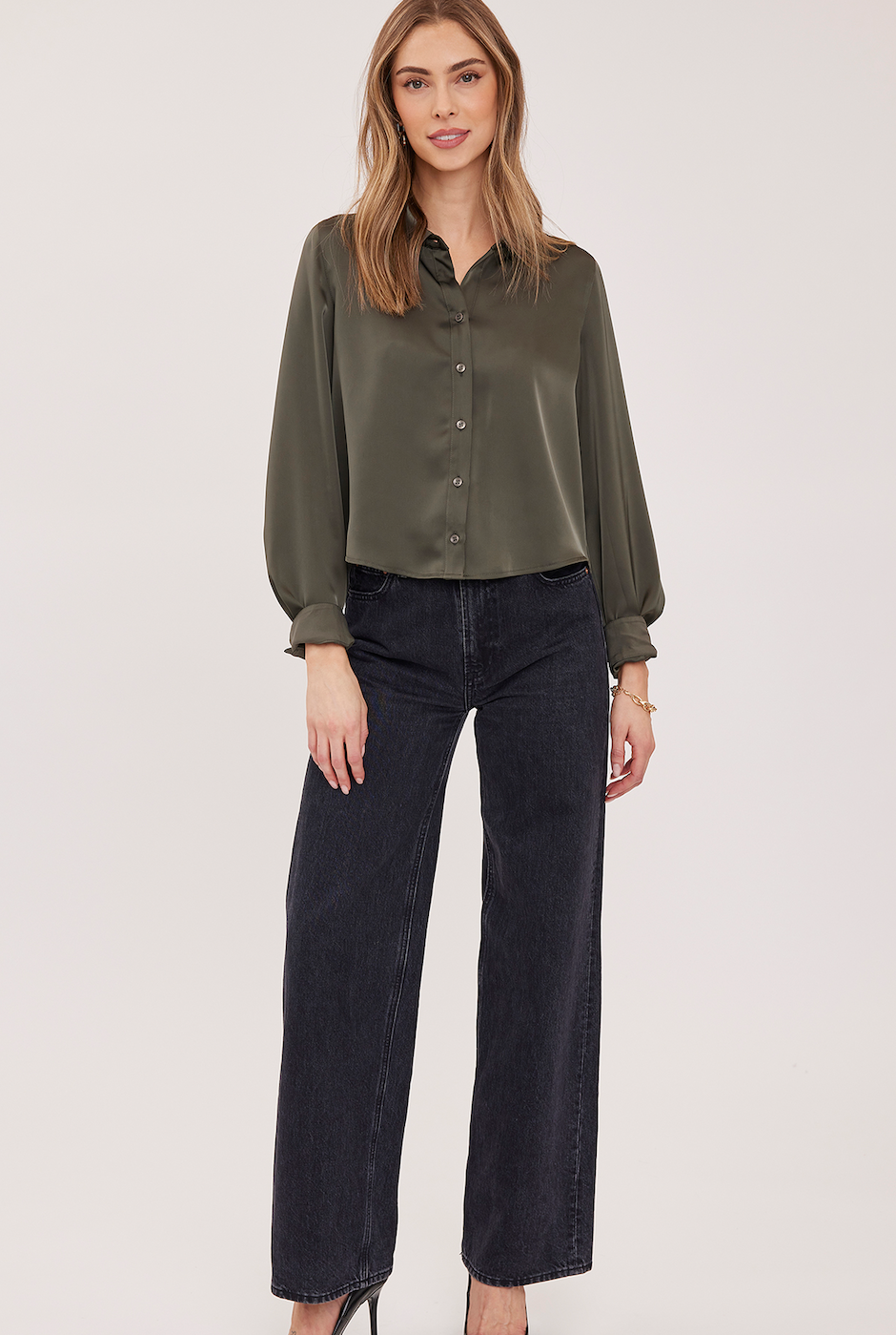 Gentle Fawn Leighton Satin Button-Down Shirt