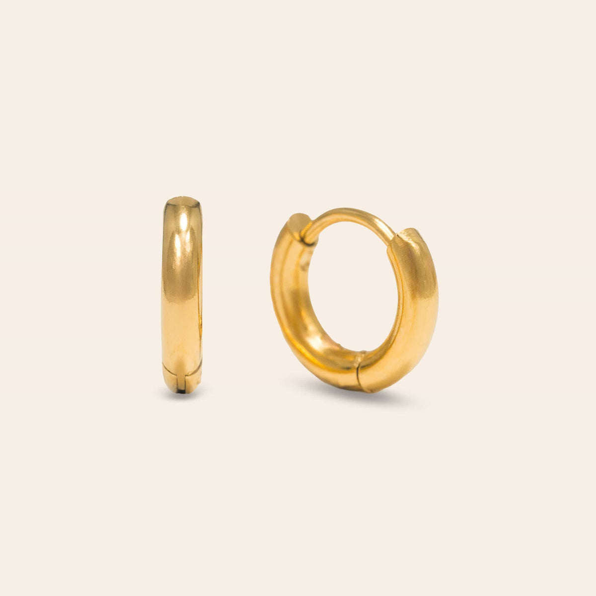 Tube Waterproof 10mm Huggie Hoop Earrings - Gold by Lover's Tempo