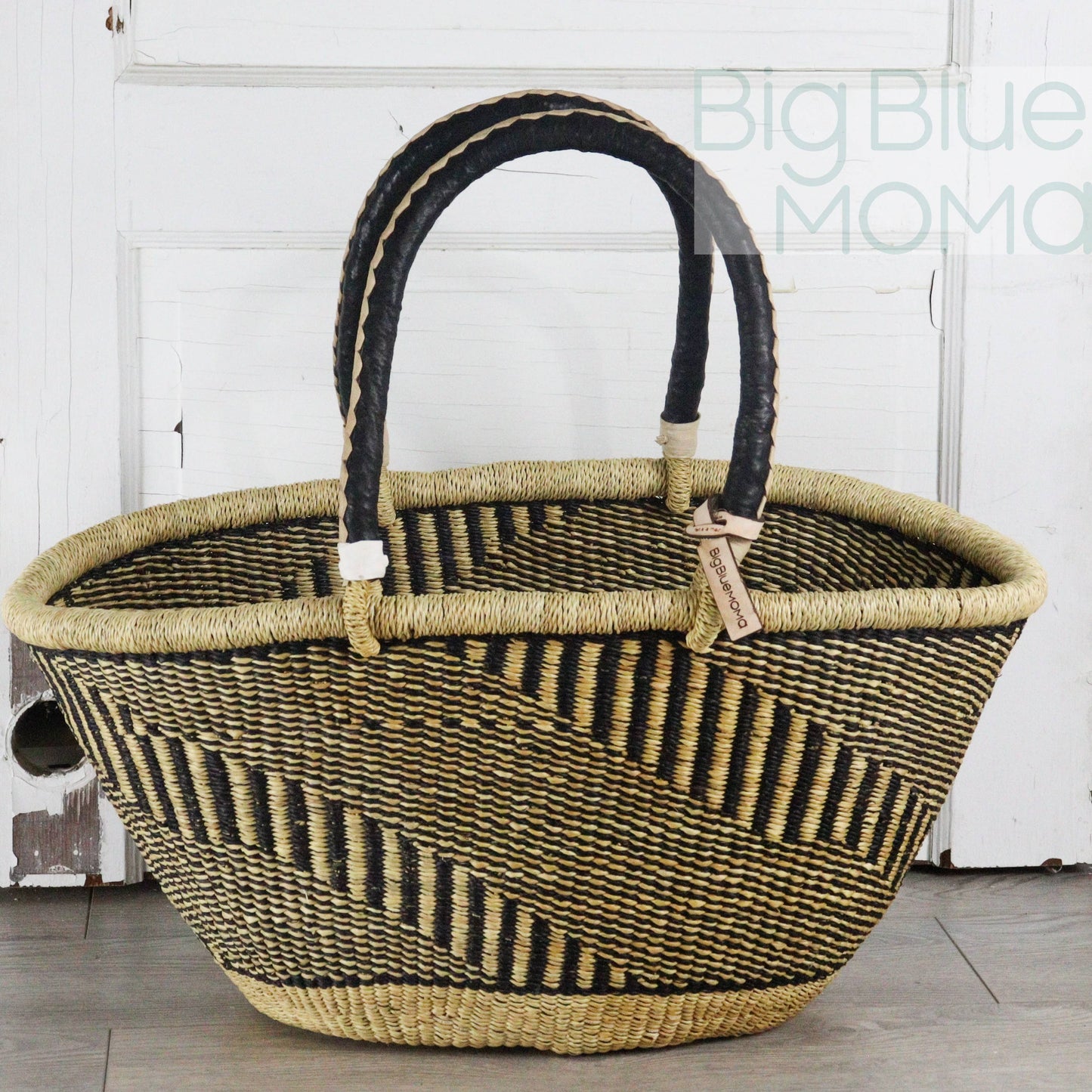 Big Blue Moma Bolga Basket - Special Shopper Large - Natural Palette