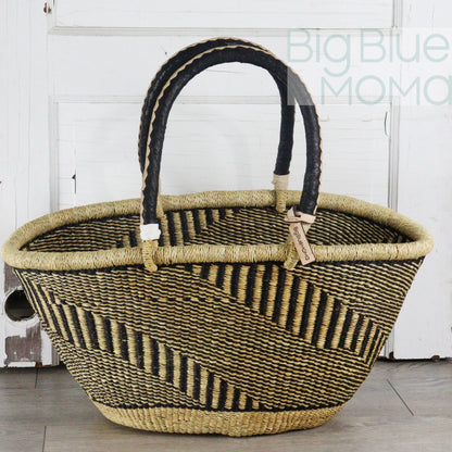 Big Blue Moma Bolga Basket - Special Shopper Large - Natural Palette
