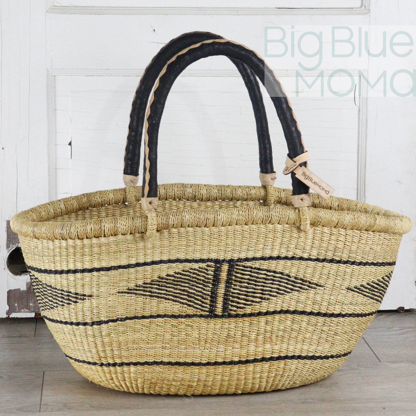 Big Blue Moma Bolga Basket - Special Shopper Large - Natural Palette