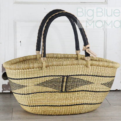 Big Blue Moma Bolga Basket - Special Shopper Large - Natural Palette
