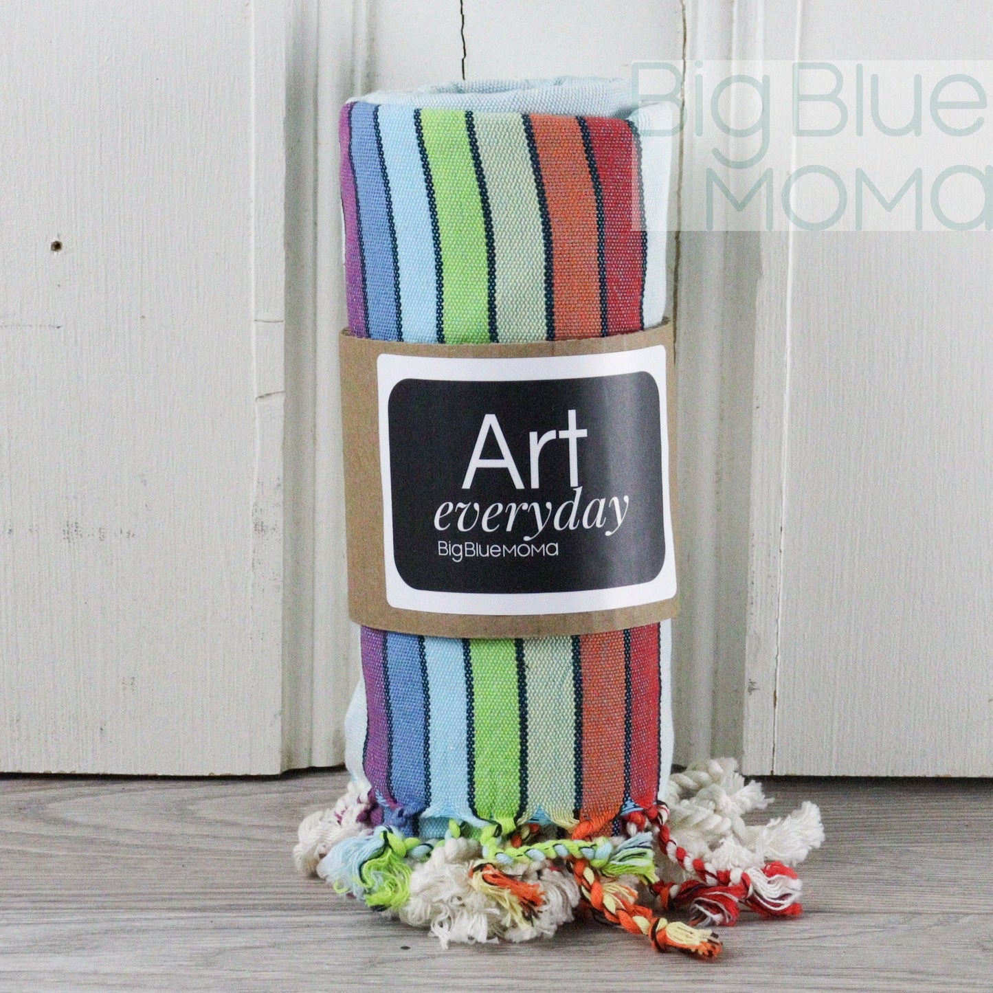 Big Blue Moma Rainbow Peshtemal: Baby Blue / Standard
