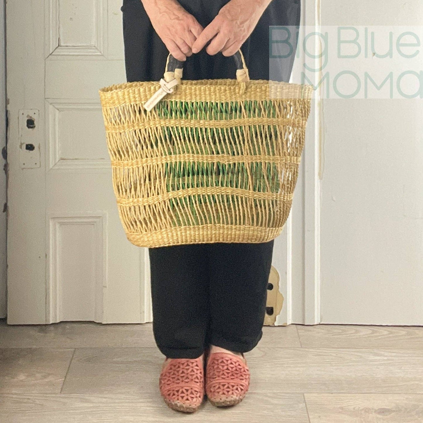 Big Blue Moma Bolga Basket - Special Net - Medium: Natural
