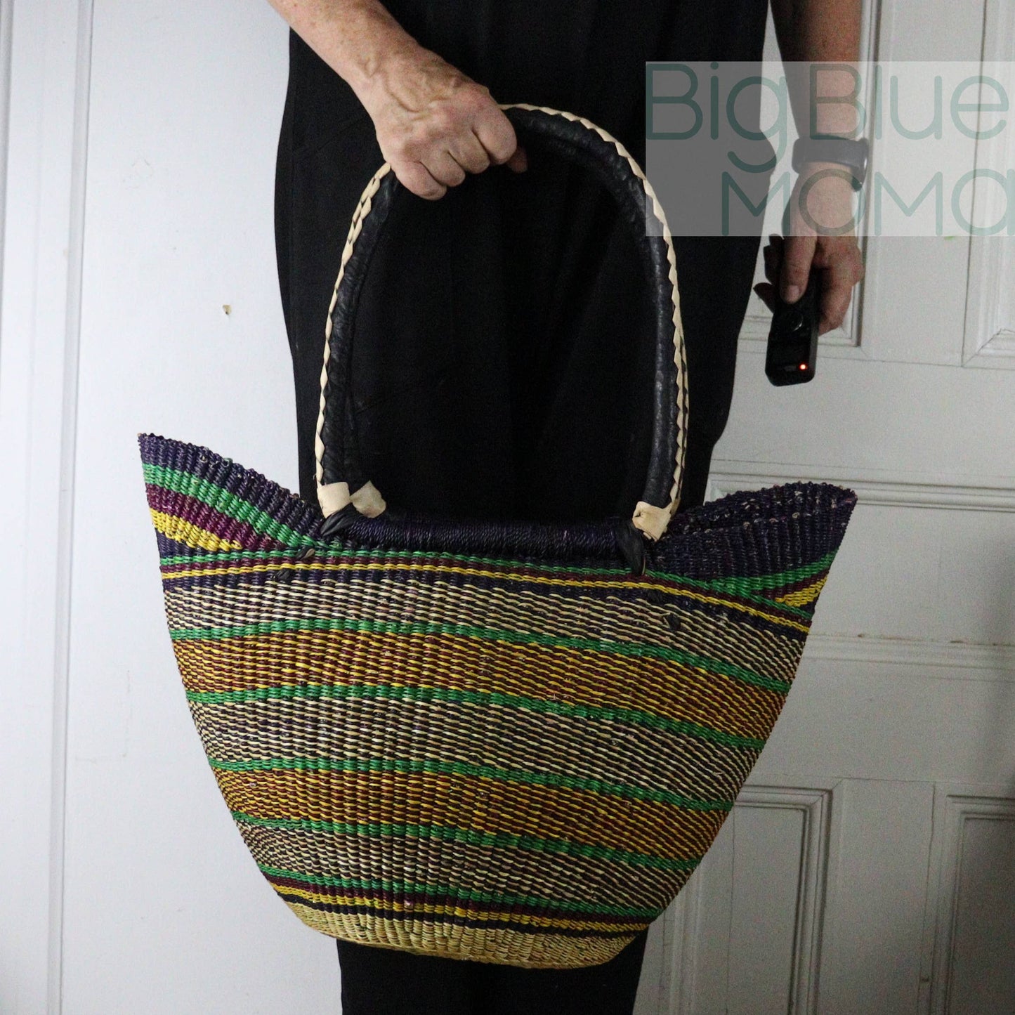 Big Blue Moma Shoulder Shopper - Traditional Palette