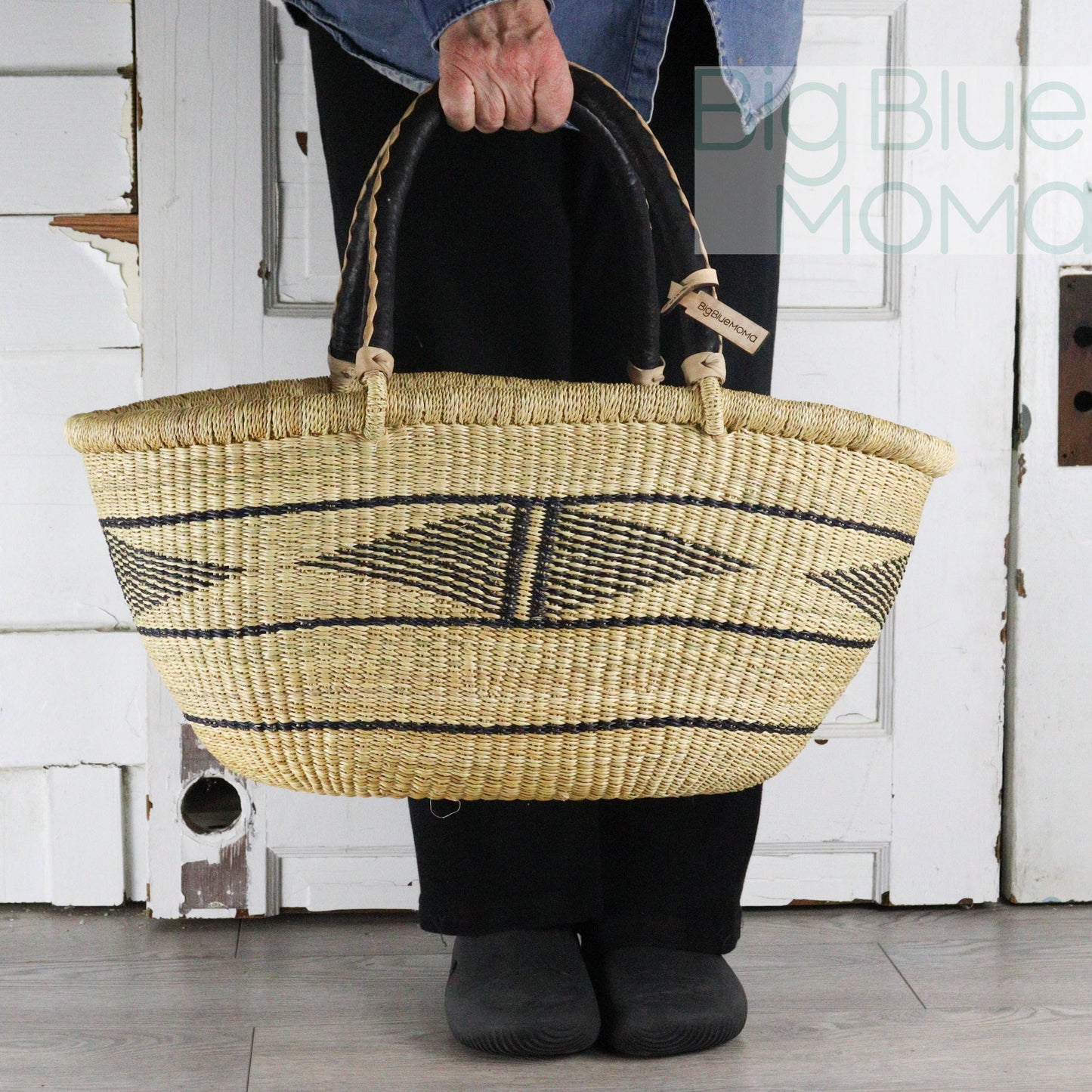 Big Blue Moma Bolga Basket - Special Shopper Large - Natural Palette