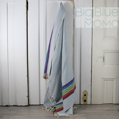 Big Blue Moma Rainbow Peshtemal: Baby Pink / Standard