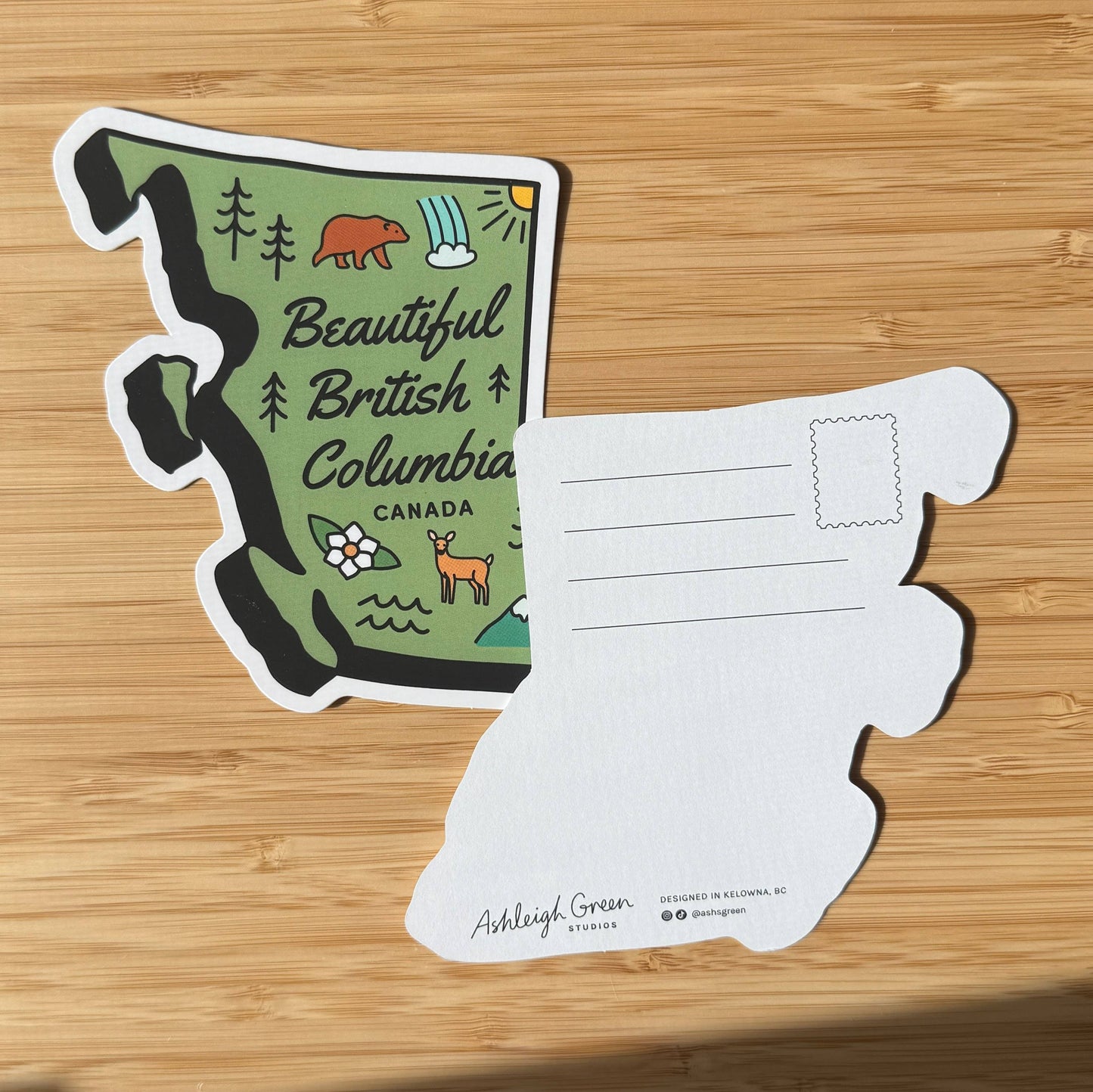 Die-Cut British Columbia Postcard