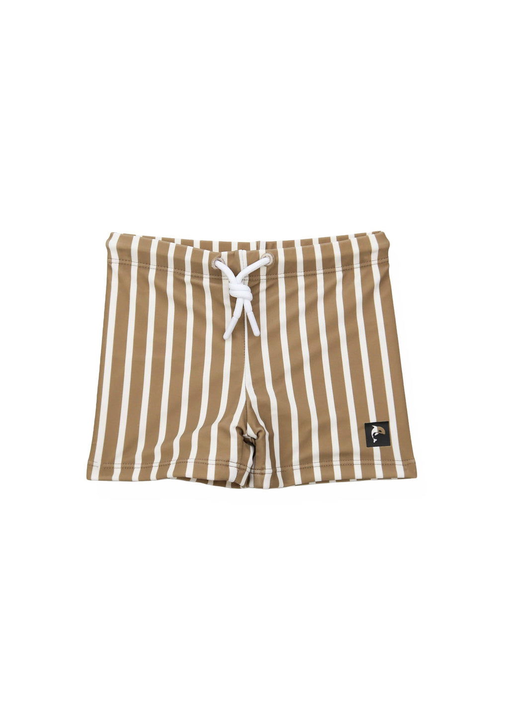 KidORCA Stripe Khaki Kids Boardie Swim Shorts, additional product photograph 4