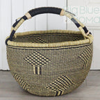 Big Blue Moma Bolga Basket - Large Round Basket - Natural Palette