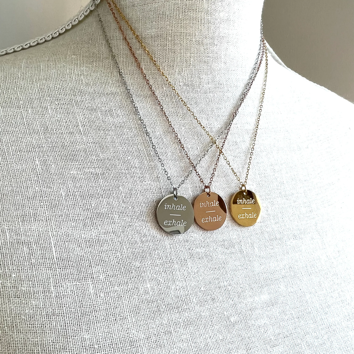 Royce and Oak Inhale / Exhale Necklace - Silver