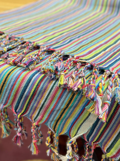 Big Blue Moma Colourful Stripe Peshtemal: Pistachio
