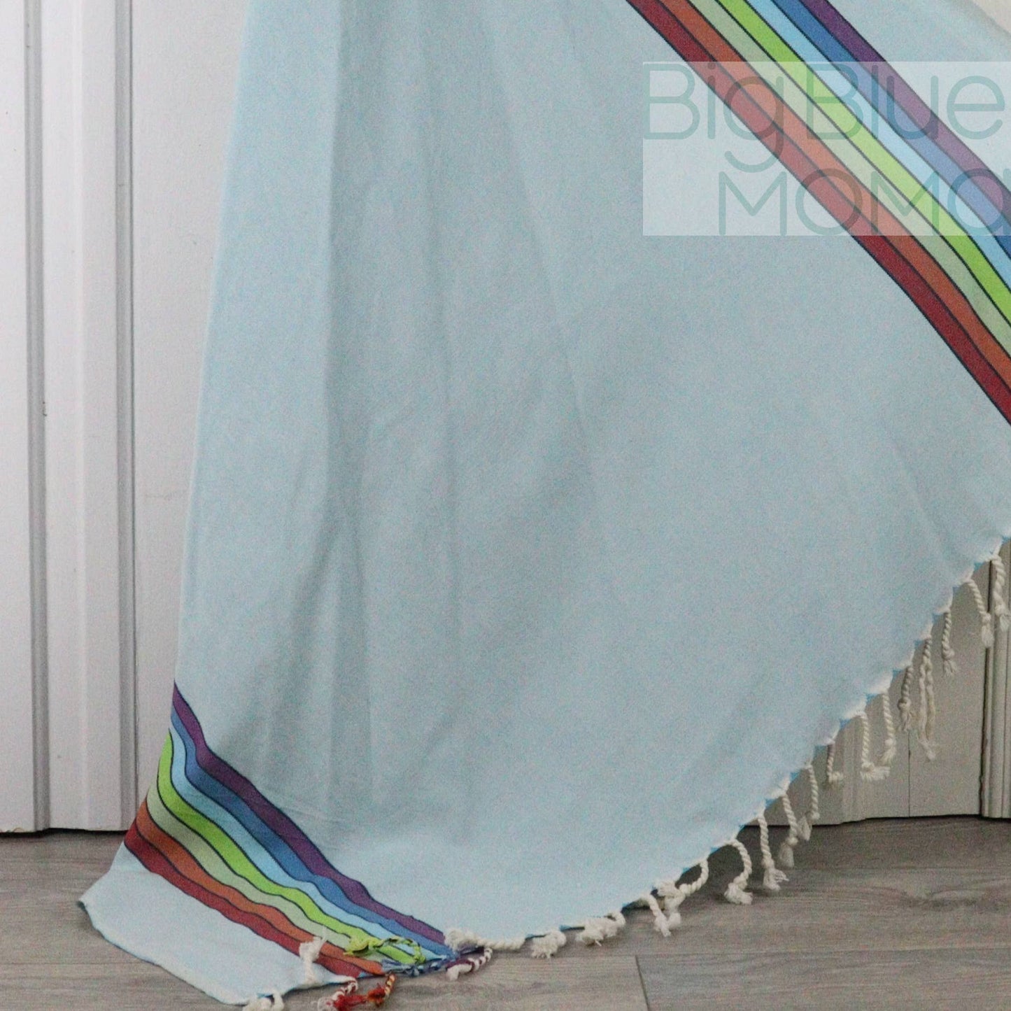 Big Blue Moma Rainbow Peshtemal: Baby Turquoise / Standard