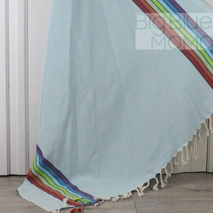 Big Blue Moma Rainbow Peshtemal: Baby Turquoise / Standard
