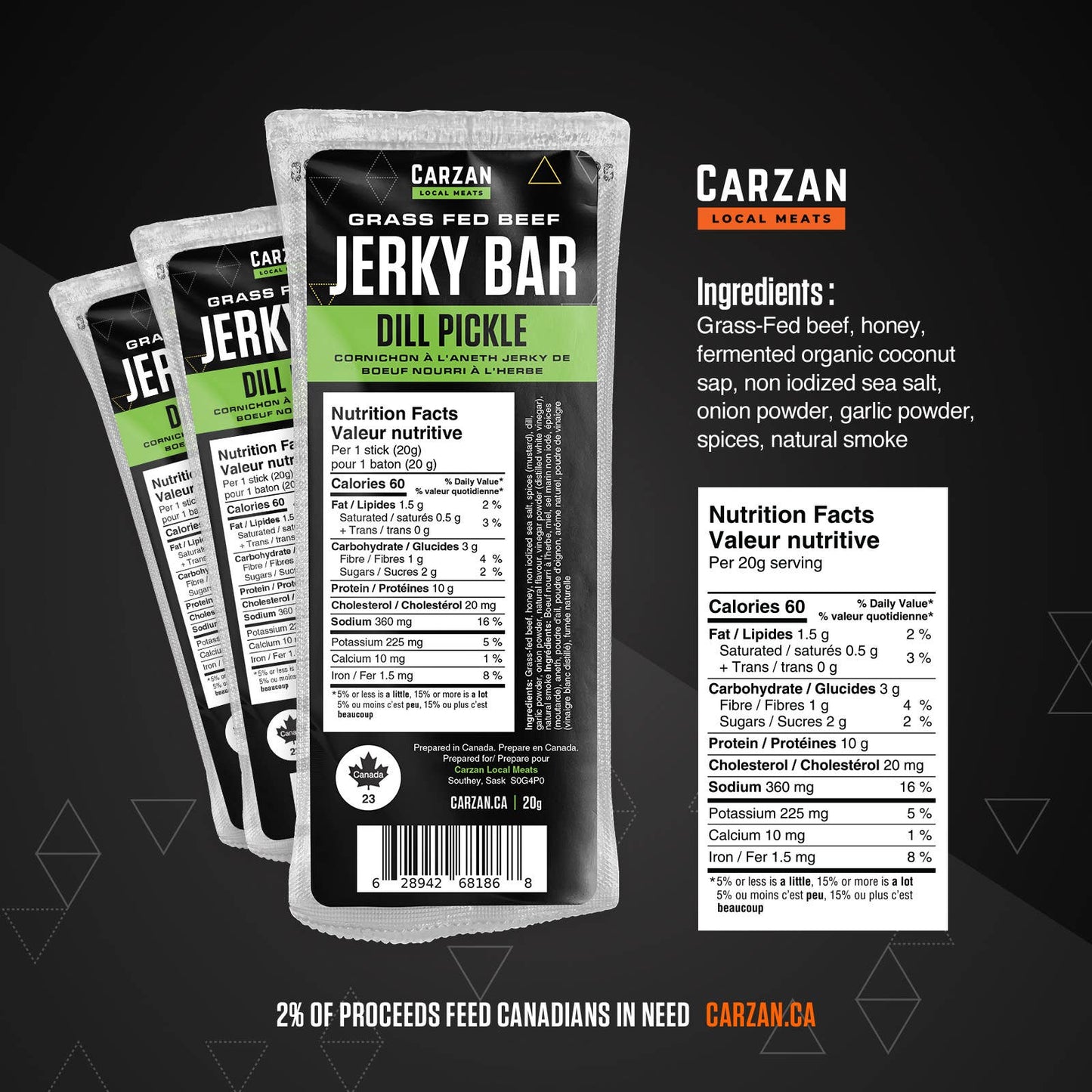 Carzan Dill Pickle Jerky Bar