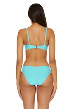 Becca Monte Carlo underwire bikini top in Oasis blue, back view