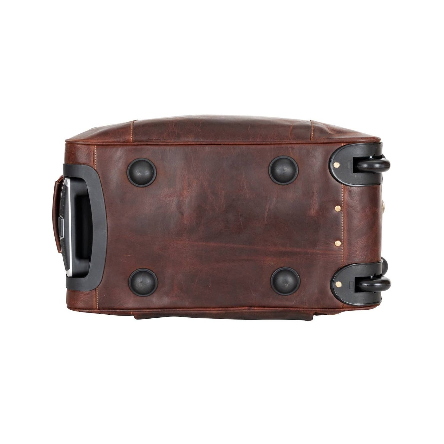 Greenwood “Pathfinder” Leather Wheeled Duffel Bag: Sandal