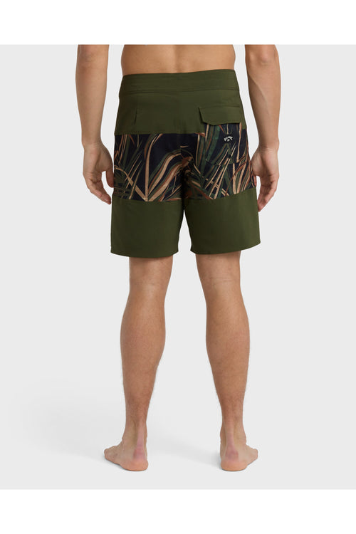Billabong Tribong Pro 19" Boardshorts in Dark Military, back view