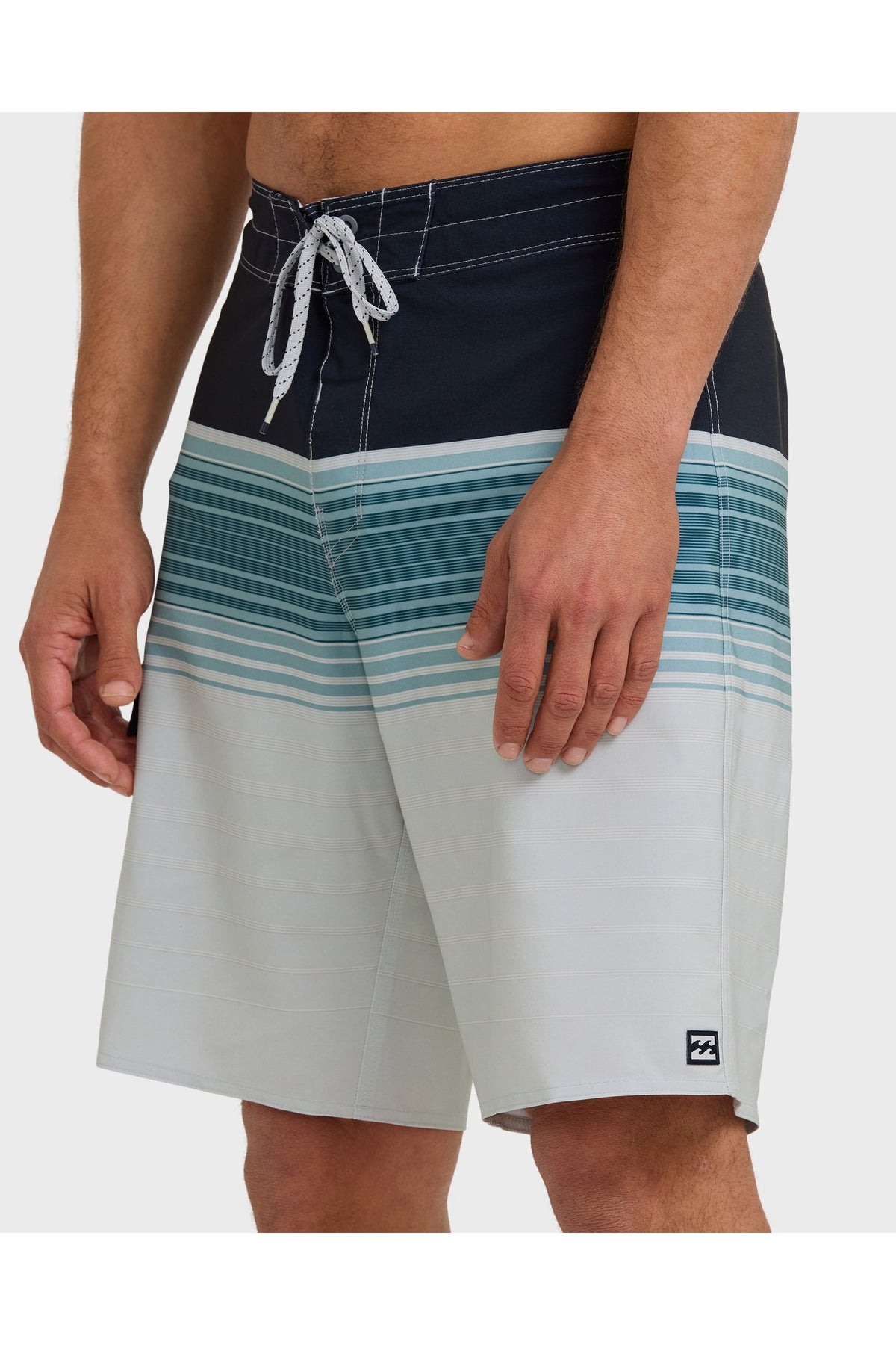 Billabong All Day Stripe Pro 20" Boardshorts in Wisp Blue, fabric and design detail