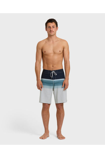 Billabong All Day Stripe Pro 20" Boardshorts in Wisp Blue, full-length model view