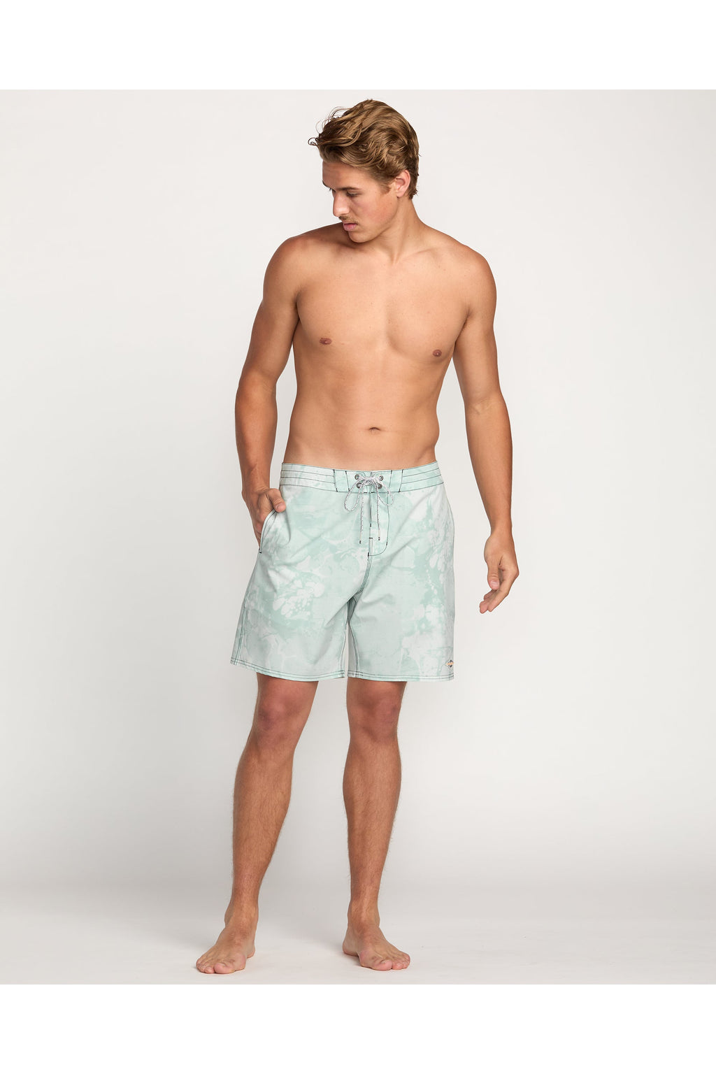 Billabong Every Other Day Lo Tide 18" Boardshorts in Seafoam, full-length model view