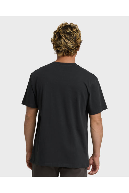 Billabong Night Surf Premium Short Sleeve T-Shirt in Black Vintage, back view