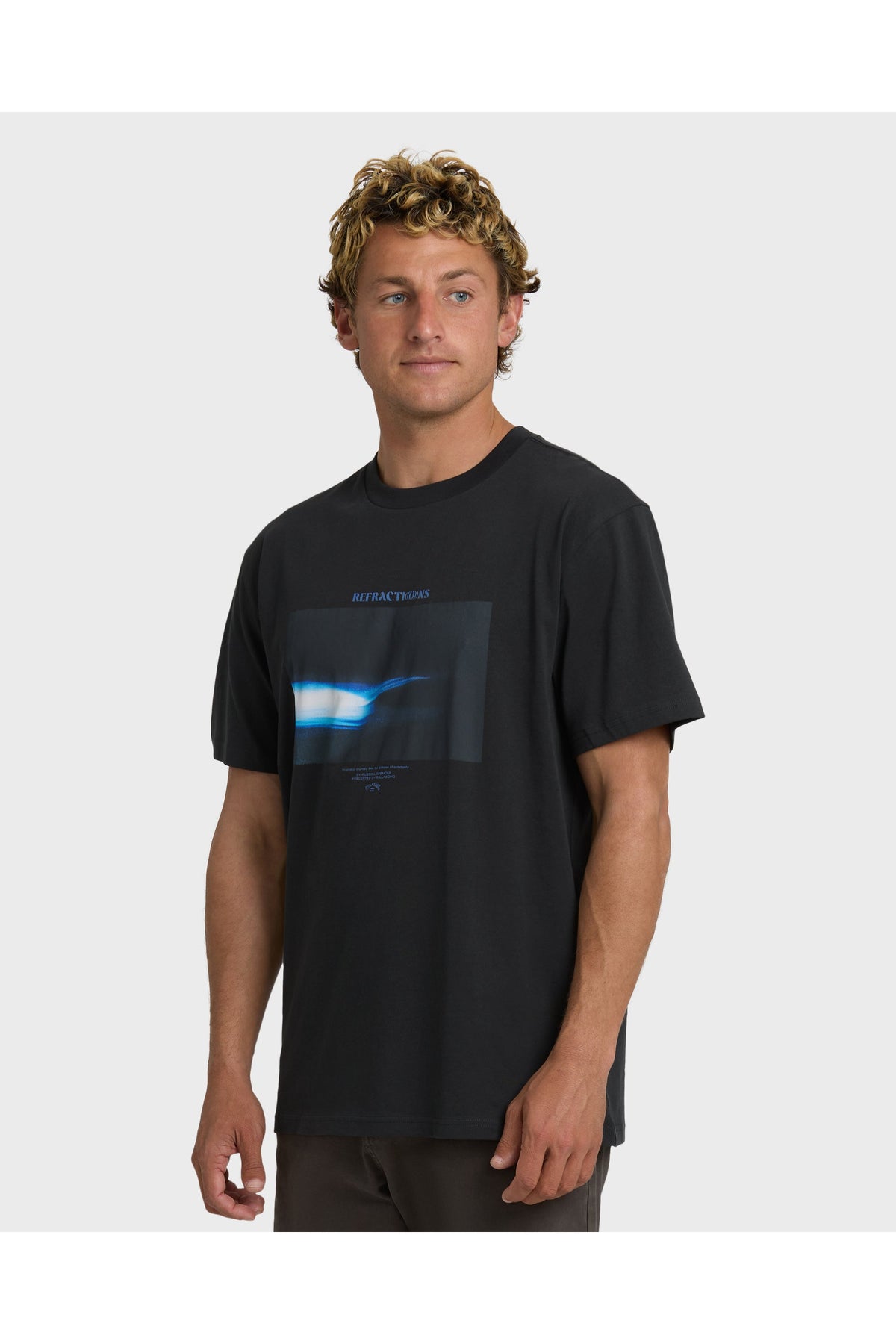 Billabong Night Surf Premium Short Sleeve T-Shirt in Black Vintage, side view