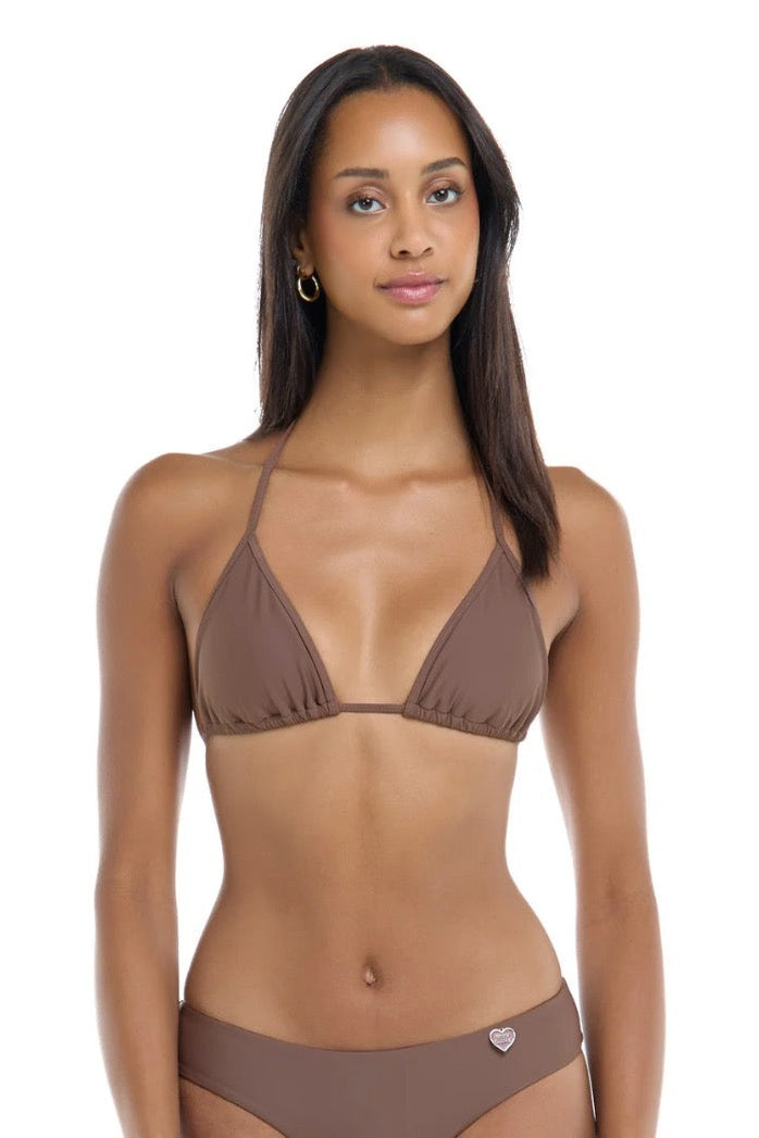 Body Glove Smoothies Dita bikini top in Latte, front view