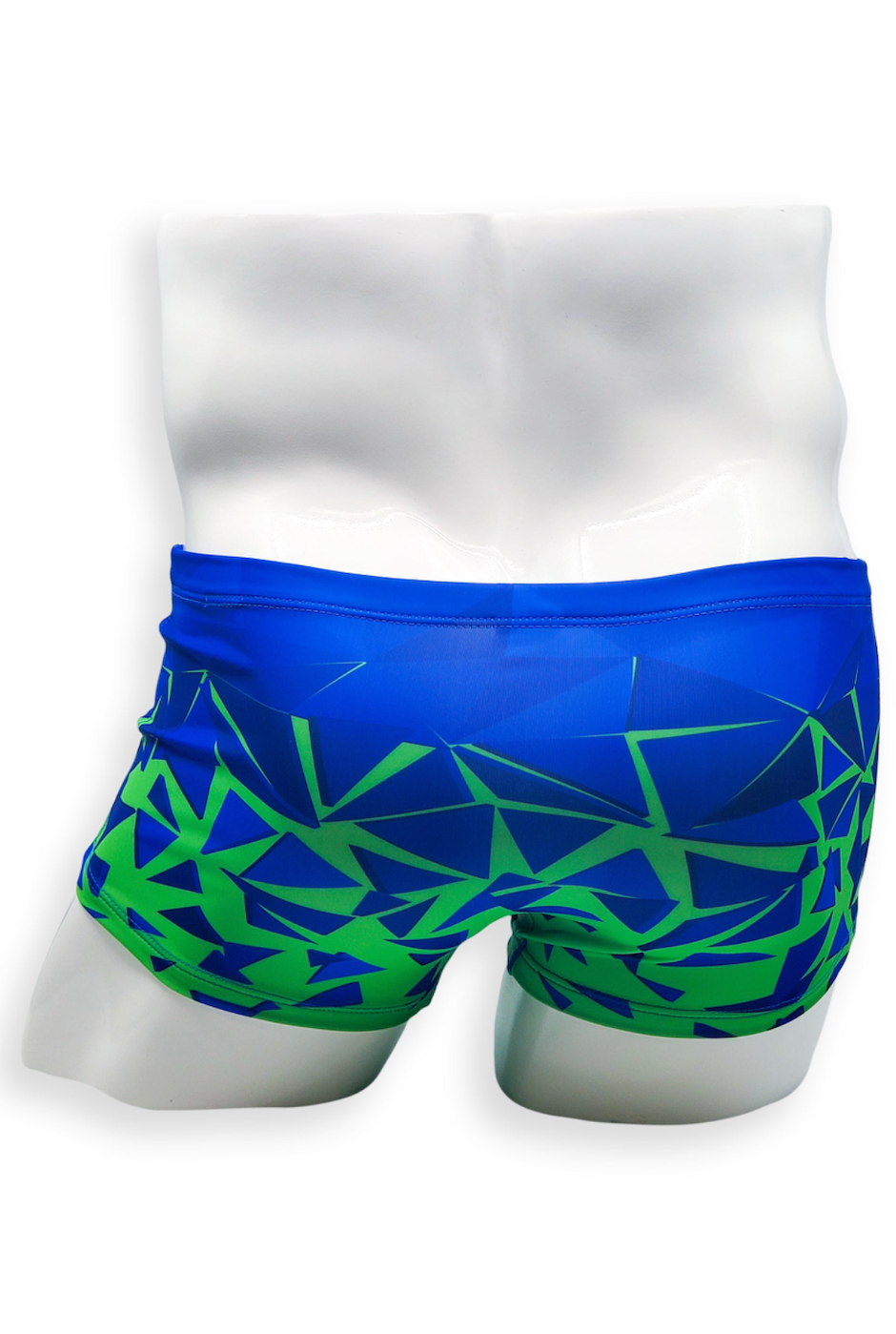 Back view of HAC Swim Box Cut Swim Trunk in Shatter with bold graphic pattern