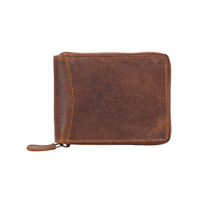 Greenwood Leather RFID wallet - RED - Zip Around Wallet - Sandal