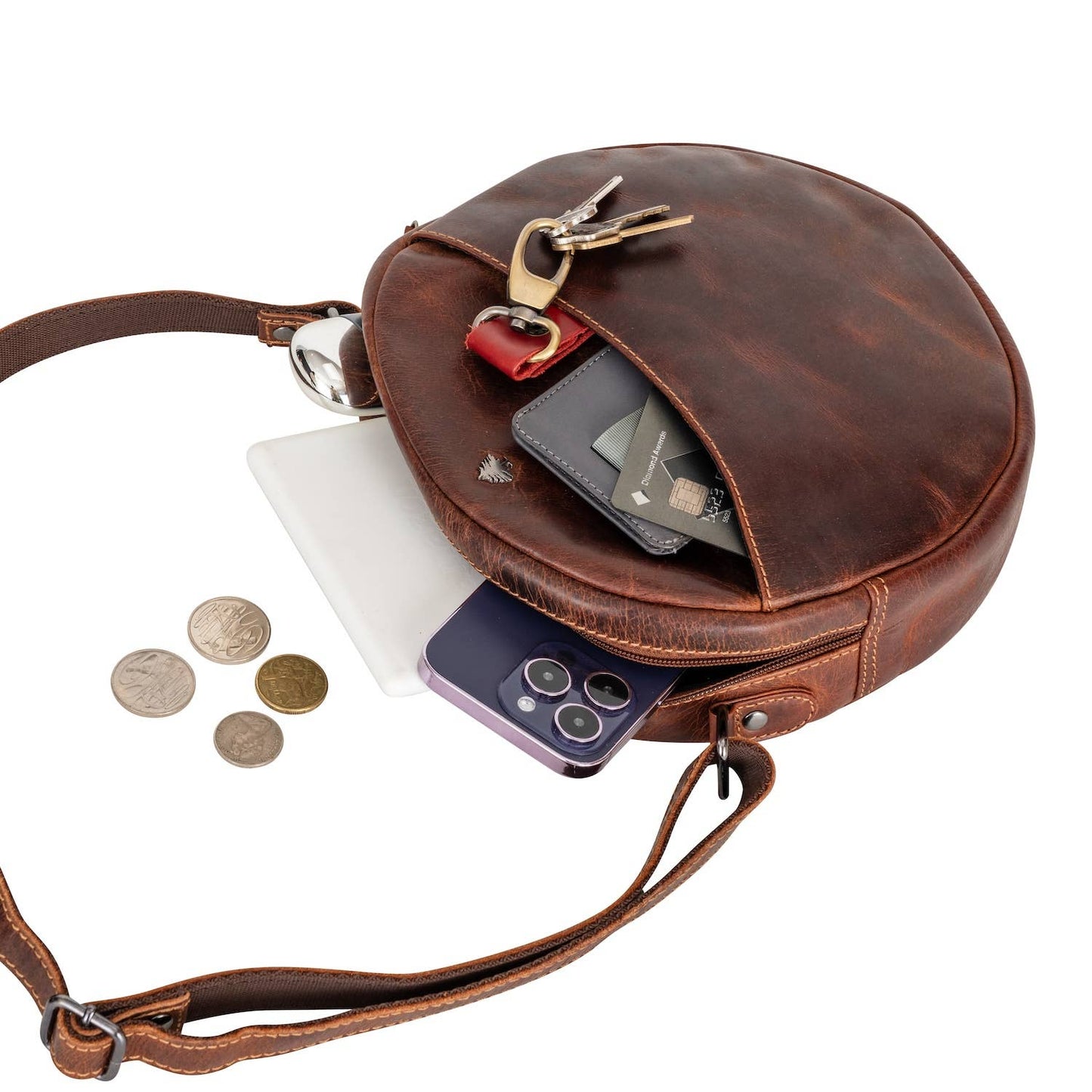 Greenwood Leather Sandy Shoulder Bag - Brown