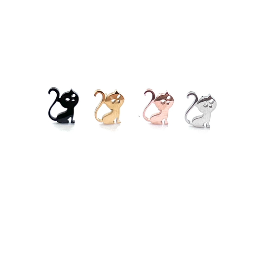 Royce and Oak Cat Earrings - Silver