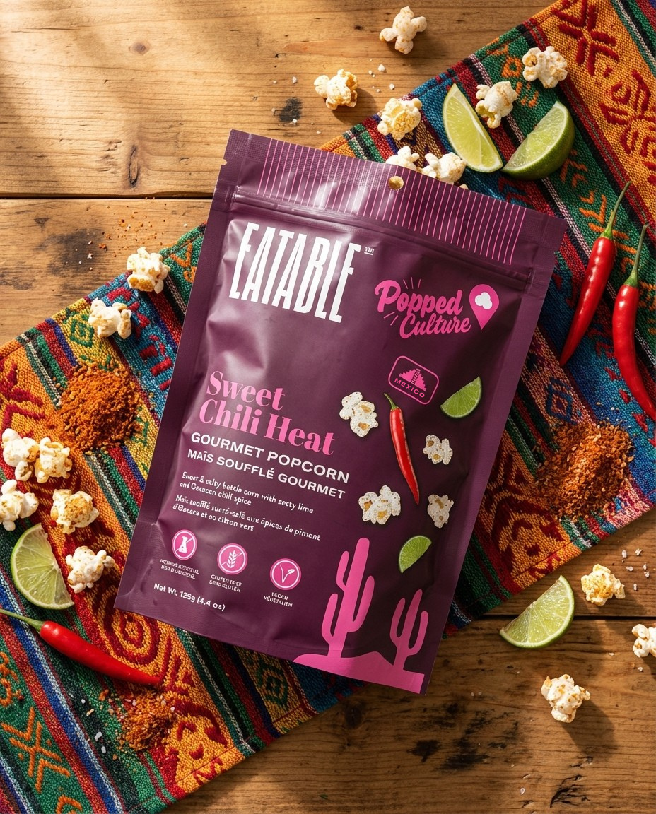 EATABLE Popped Culture - Sweet Chili Heat Popcorn (Vegan)