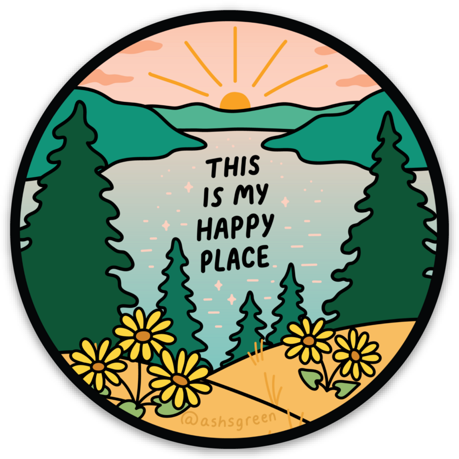 'This is my happy place' - 3" vinyl sticker
