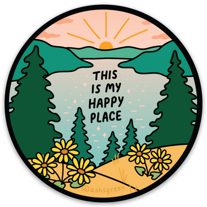 'This is my happy place' - 3" vinyl sticker