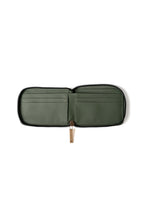 Kedzie Essentials Only Pocket Wallet — green wallet open to card slots
