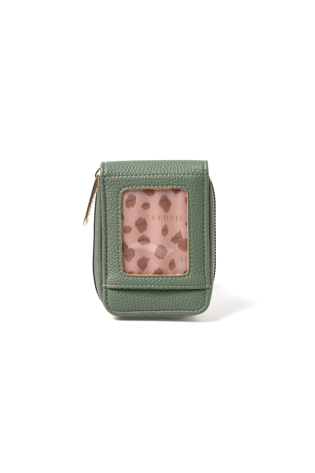 Kedzie Essentials Only Pocket Wallet — green wallet with ID window