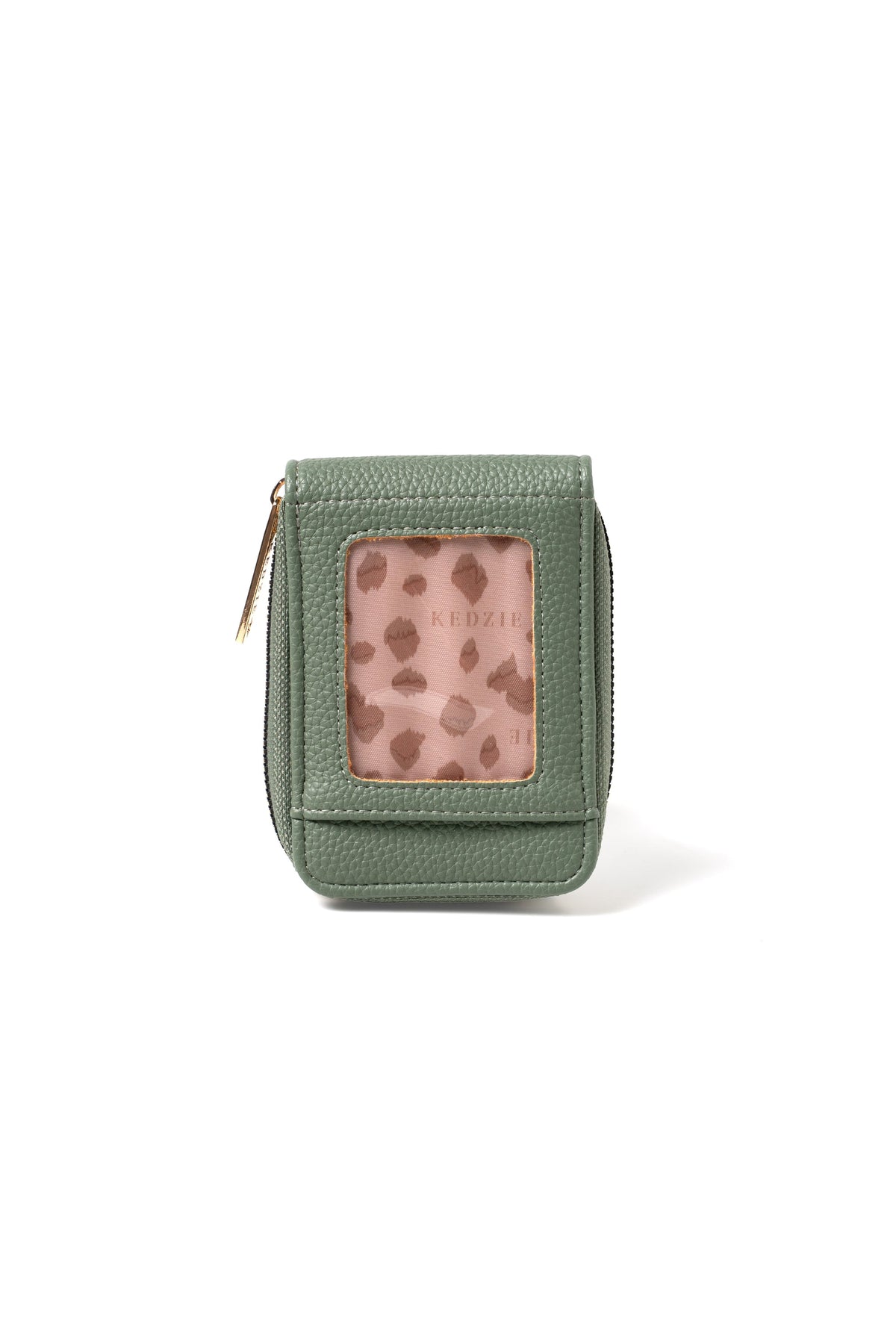 Kedzie Essentials Only Pocket Wallet — green wallet with ID window