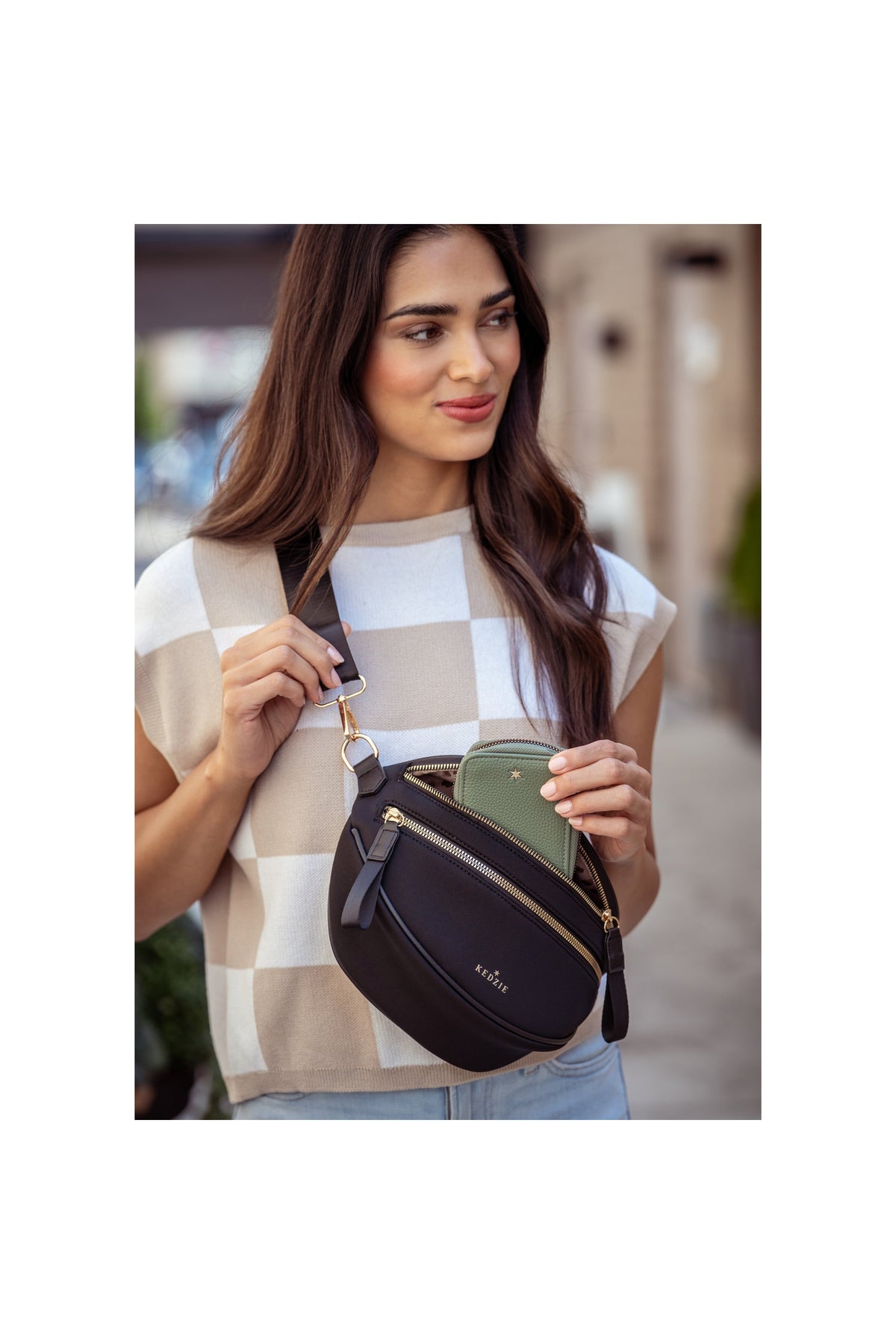 Kedzie Essentials Only Pocket Wallet — wallet carried with a crossbody bag