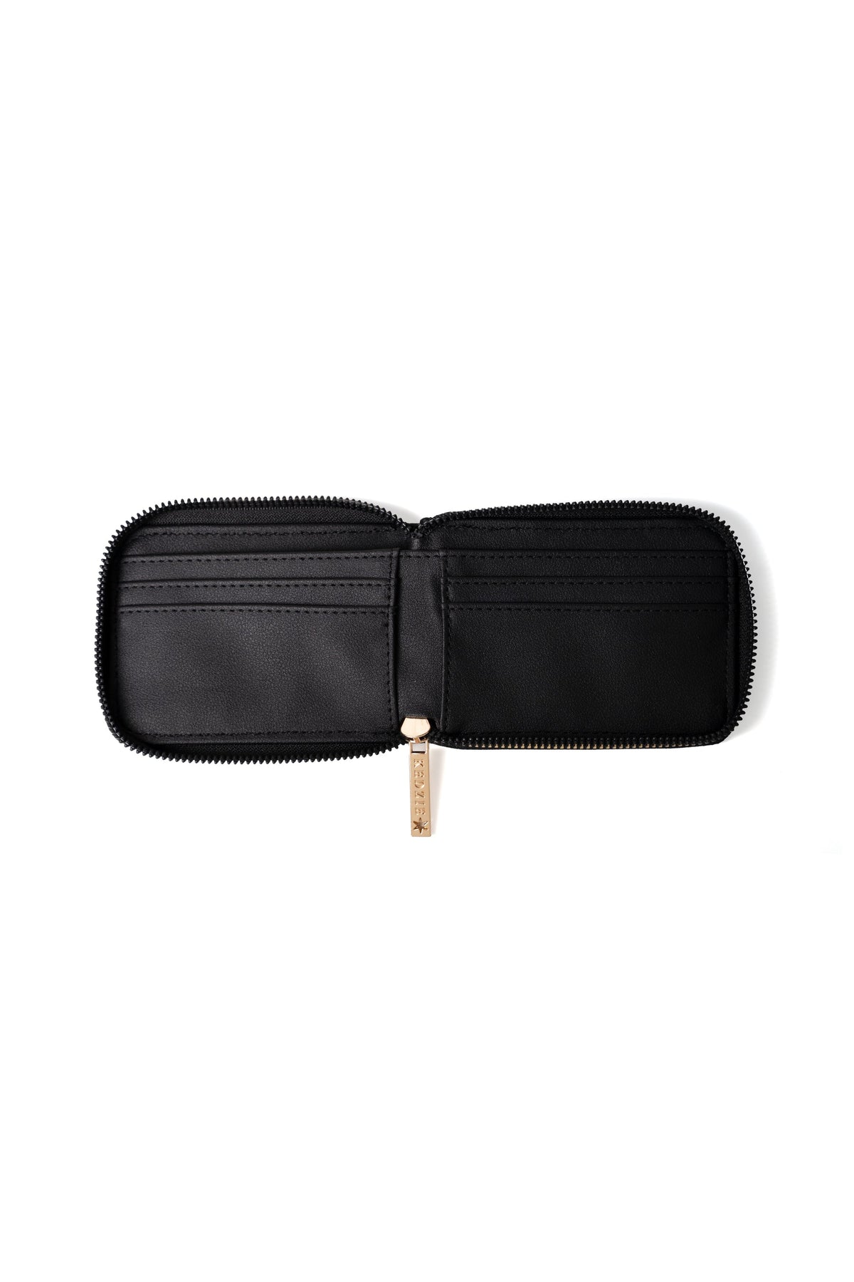 Kedzie Essentials Only Pocket Wallet — black wallet open to card slots