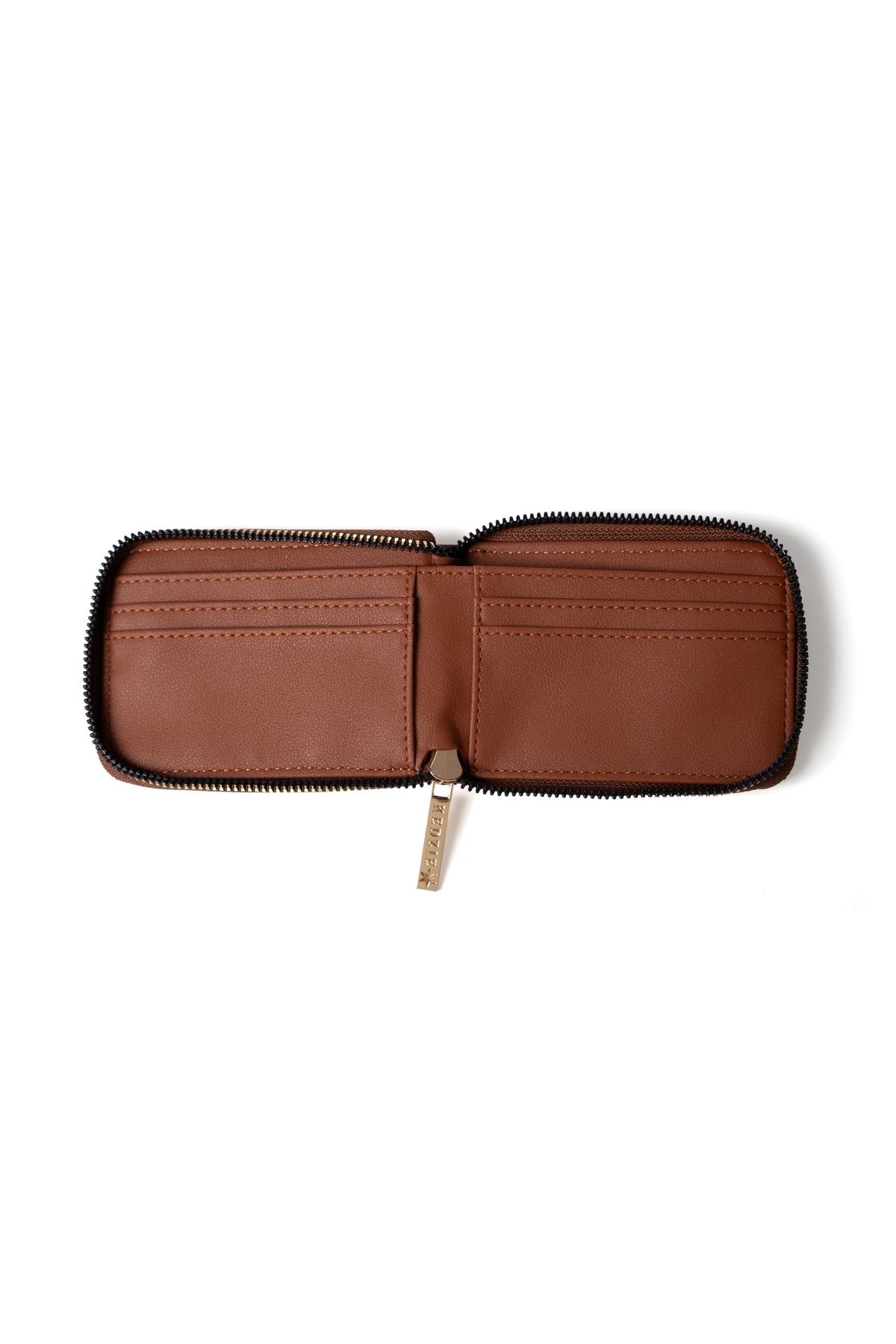 Kedzie Essentials Only Pocket Wallet — chestnut wallet open to card slots