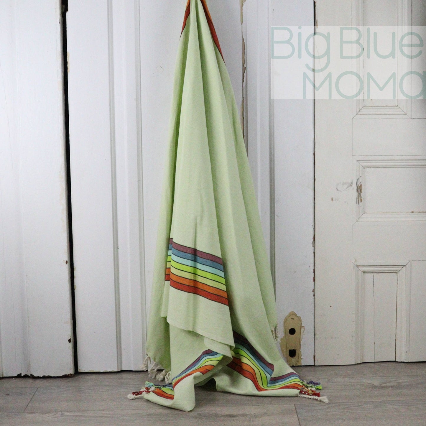 Big Blue Moma Rainbow Peshtemal: Baby Blue / Standard