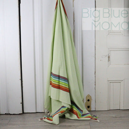 Big Blue Moma Rainbow Peshtemal: Baby Blue / Standard