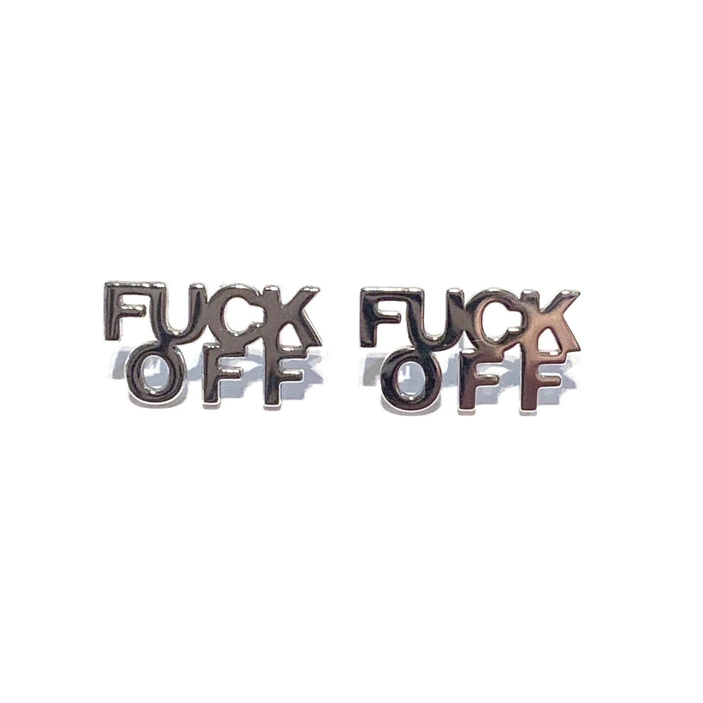 Royce and Oak Curse F OFF Earrings - Silver