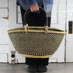 Big Blue Moma Bolga Basket - Special Shopper Large - Natural Palette
