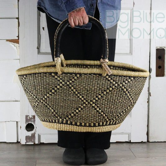 Big Blue Moma Bolga Basket - Special Shopper Large - Natural Palette
