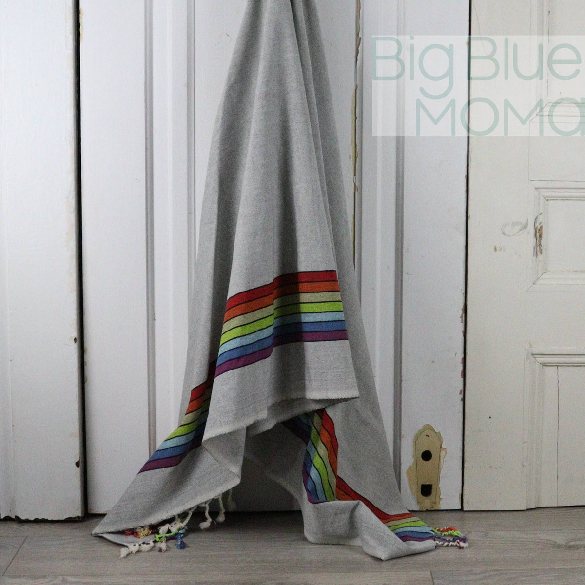 Big Blue Moma Rainbow Peshtemal: Baby Blue / Standard