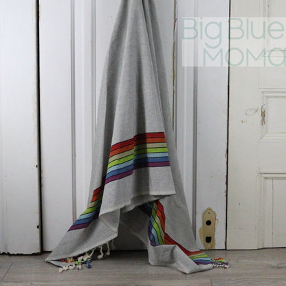 Big Blue Moma Rainbow Peshtemal: Baby Turquoise / Standard