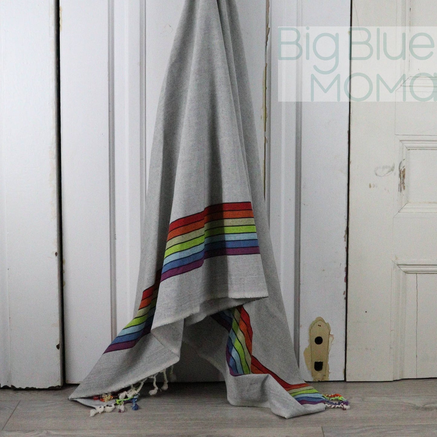 Big Blue Moma Rainbow Peshtemal: Baby Pink / Standard